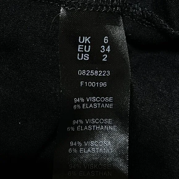 Asos Black Bodysuit Long Sleeve Thong Snap Closture Size 2 Stretch - Picture 5 of 6